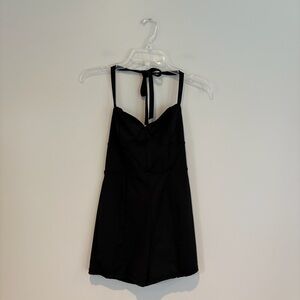 Urban Outfitters Black One Piece Halter Swimsuit